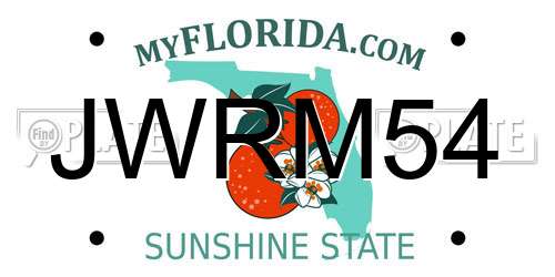 JWRM54 Florida License Plate