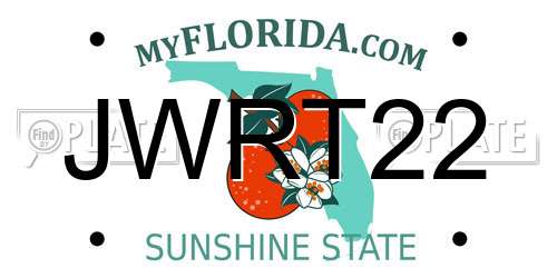JWRT22 Florida License Plate