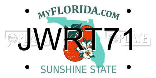 JWRT71 Florida License Plate