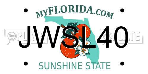 JWSL40 Florida License Plate