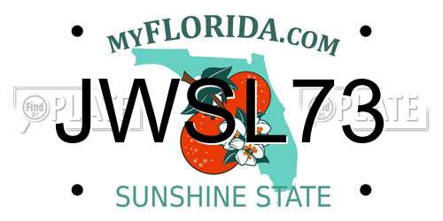 JWSL73 Florida License Plate