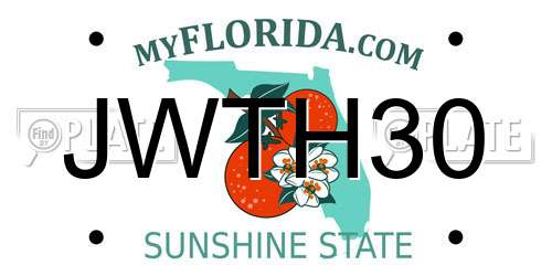 JWTH30 Florida License Plate