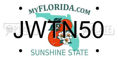 JWTN50 Florida License Plate