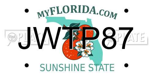 JWTP87 Florida License Plate