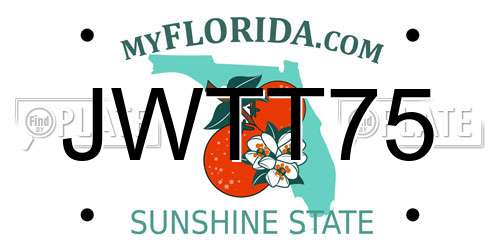 JWTT75 Florida License Plate
