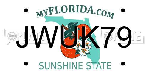JWUK79 Florida License Plate