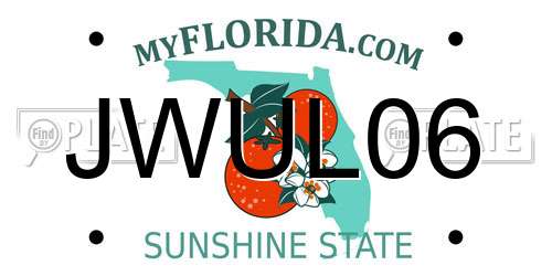 JWUL06 Florida License Plate