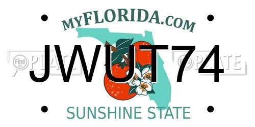 JWUT74 Florida License Plate