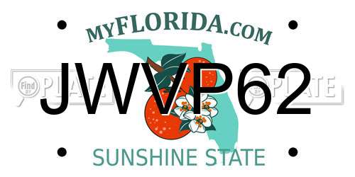 JWVP62 Florida License Plate
