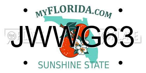 JWWG63 Florida License Plate