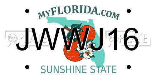 JWWJ16 Florida License Plate