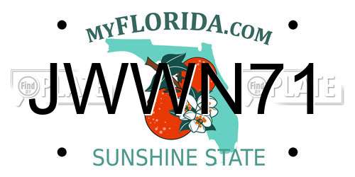 JWWN71 Florida License Plate