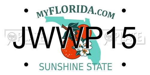 JWWP15 Florida License Plate