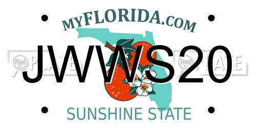JWWS20 Florida License Plate