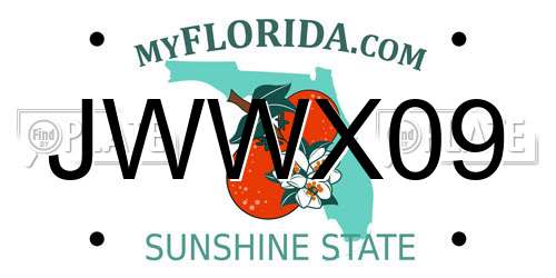 JWWX09 Florida License Plate