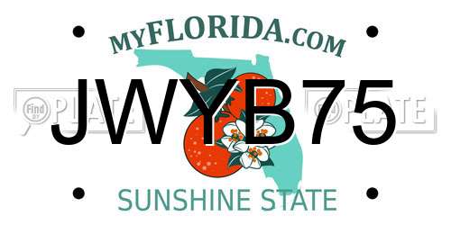 JWYB75 Florida License Plate