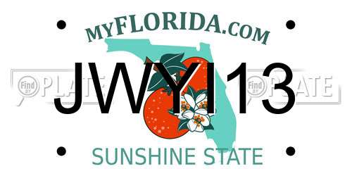 JWYI13 Florida License Plate