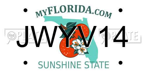 JWYV14 Florida License Plate