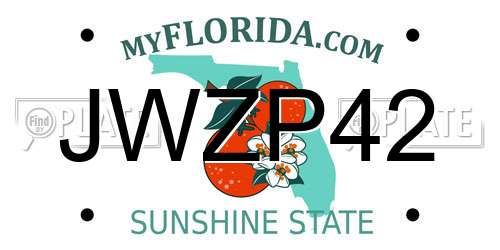 JWZP42 Florida License Plate
