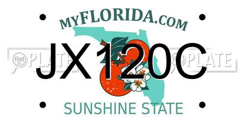 JX120C Florida License Plate