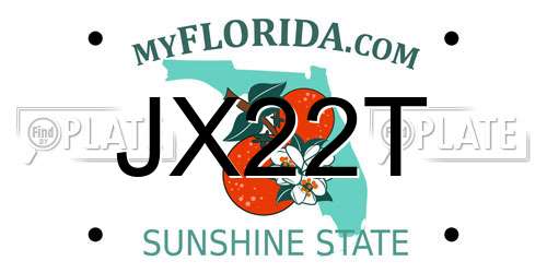 JX22T Florida License Plate
