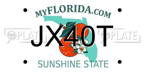 JX40T Florida License Plate
