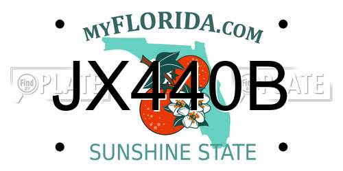 JX440B Florida License Plate