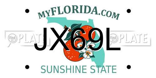 JX69L Florida License Plate