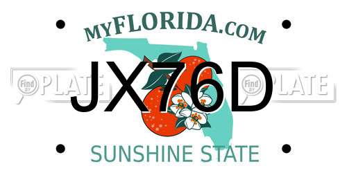 JX76D Florida License Plate