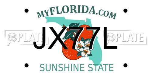 JX77L Florida License Plate