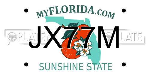 JX77M Florida License Plate
