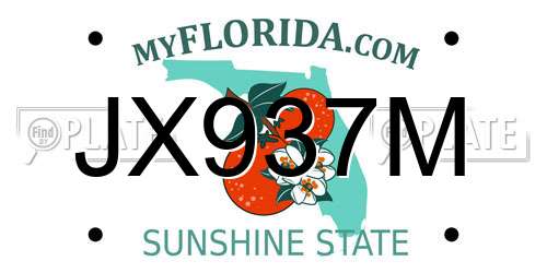 JX937M Florida License Plate