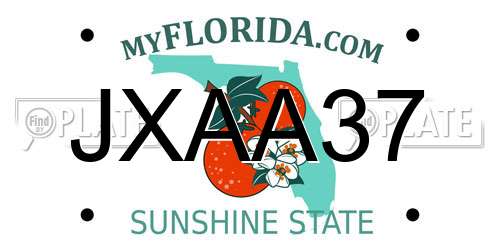 JXAA37 Florida License Plate