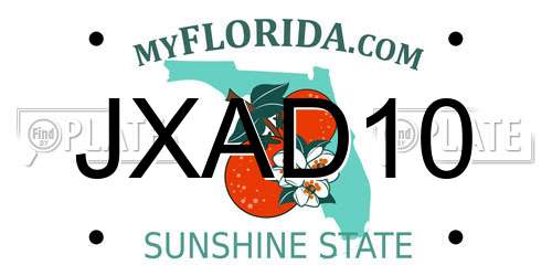 JXAD10 Florida License Plate