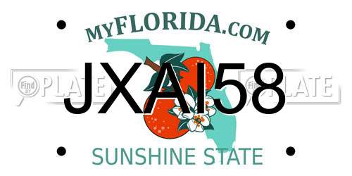 JXAI58 Florida License Plate