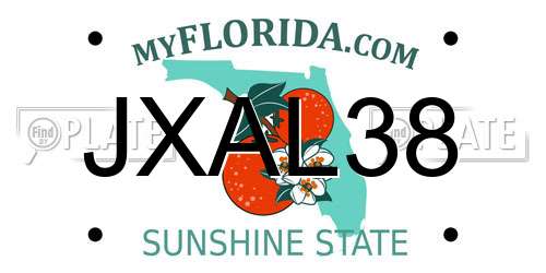 JXAL38 Florida License Plate