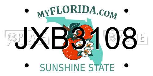 JXB3108 Florida License Plate