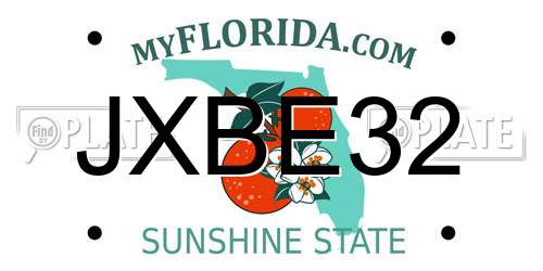JXBE32 Florida License Plate