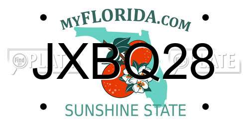 JXBQ28 Florida License Plate