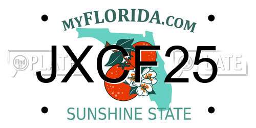 JXCF25 Florida License Plate