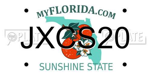 JXCS20 Florida License Plate