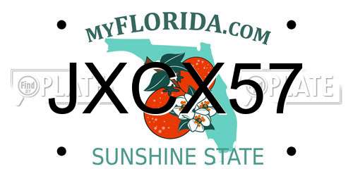 JXCX57 Florida License Plate