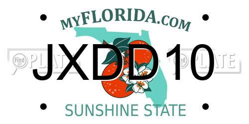 JXDD10 Florida License Plate