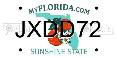 JXDD72 Florida License Plate