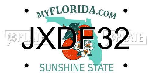 JXDF32 Florida License Plate