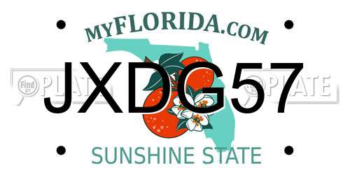 JXDG57 Florida License Plate