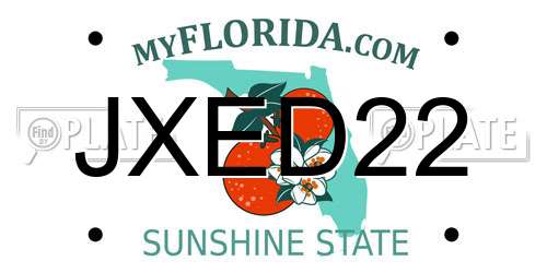 JXED22 Florida License Plate