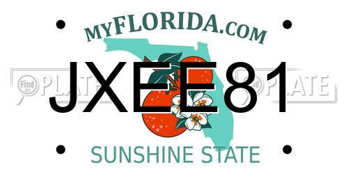 JXEE81 Florida License Plate