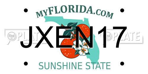 JXEN17 Florida License Plate