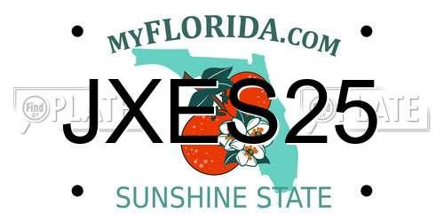 JXES25 Florida License Plate